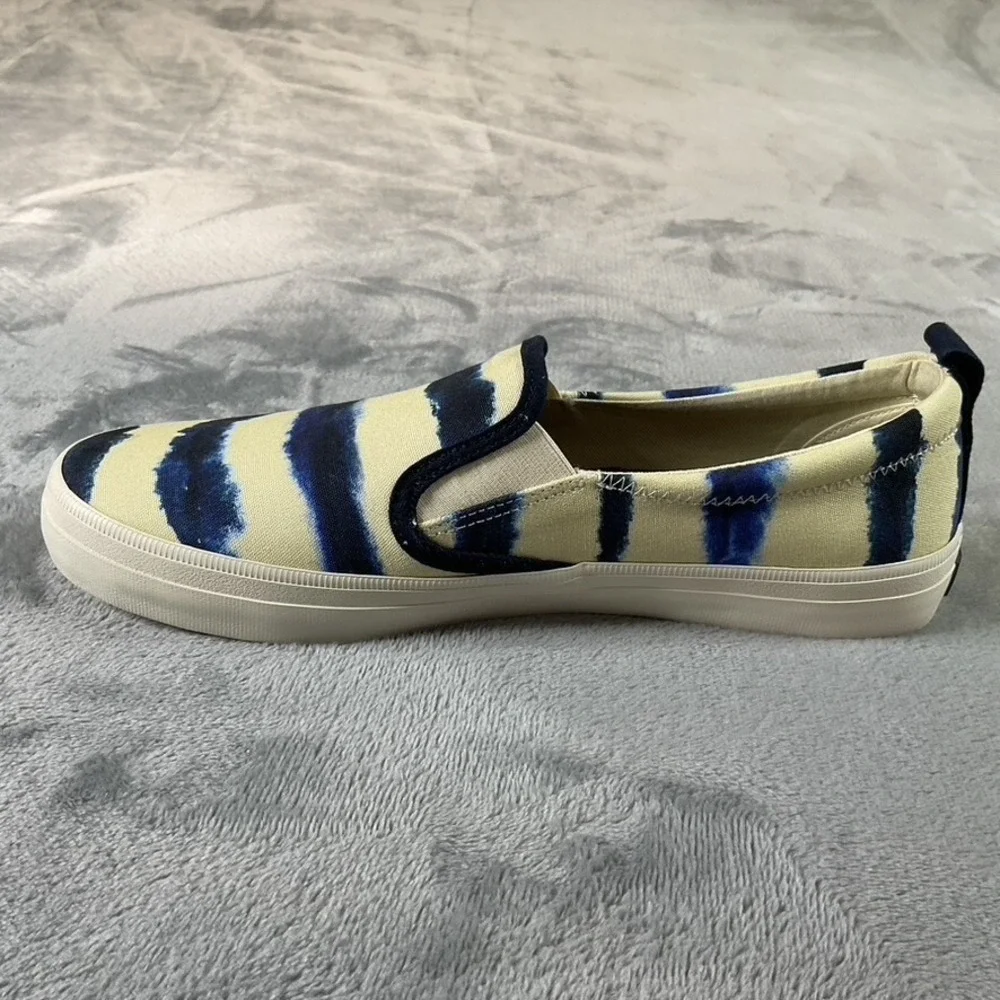 SPERRY‎ STS87169, Women Size 7.5 M Crest Twin Gore Tie Dye Stripe Navy Boating